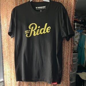 Trek T Shirt Medium Black Have a Good Ride Graphic Cycling Bike Logo Tee M